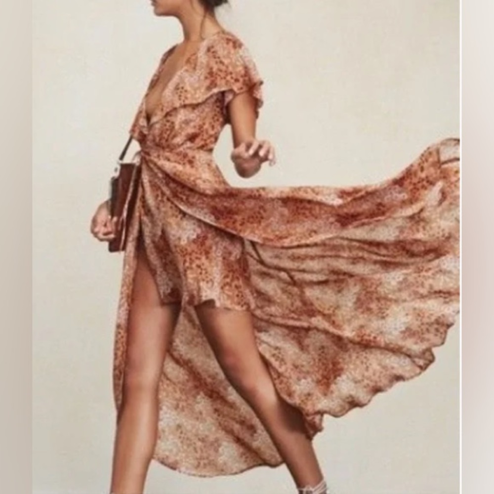 Reformation hardwood wrap dress